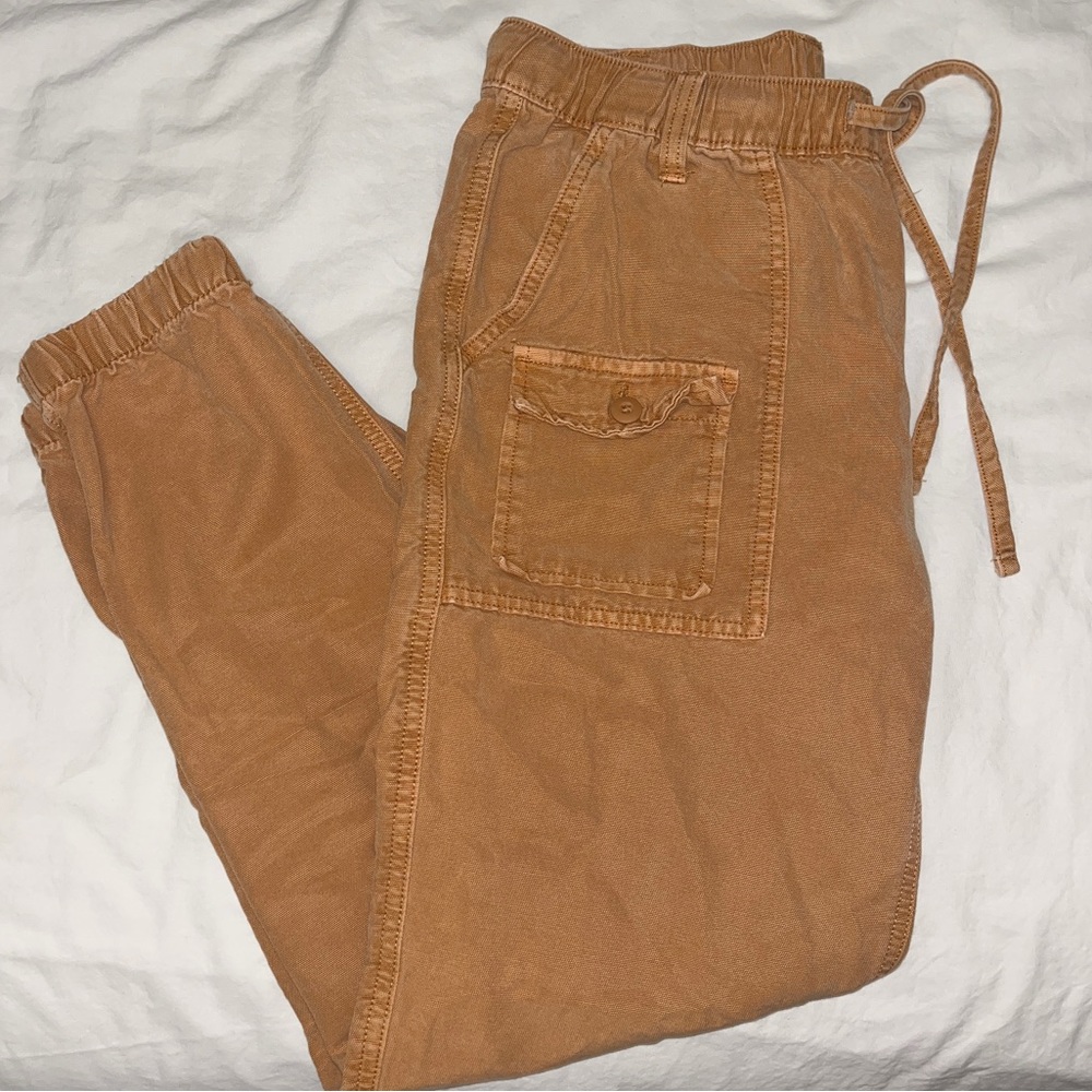 Aerie Cargo Pants with drawstring used cinch at waist and at ankle,Small